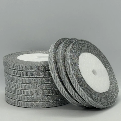 Тасьма парчева 0,6 см (25 ярдів/22,75 м.), срібло (silver)