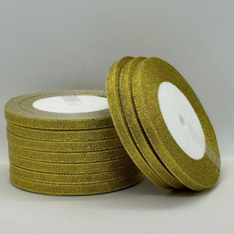 Тасьма парчева 0,6 см (25 ярдів/22,75 м.), золото (gold)