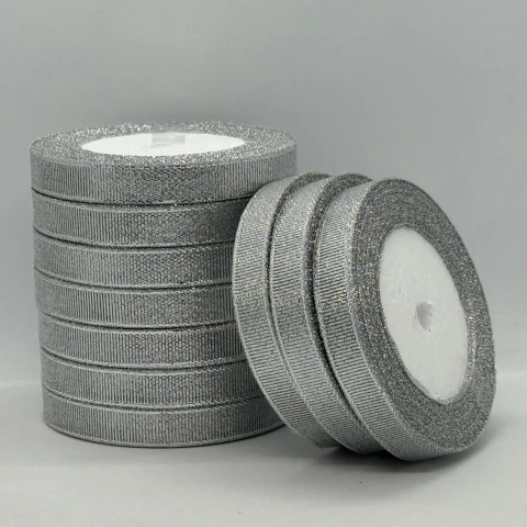 Тасьма парчева 1,2 см (25 ярдів/22,75 м.), срібло