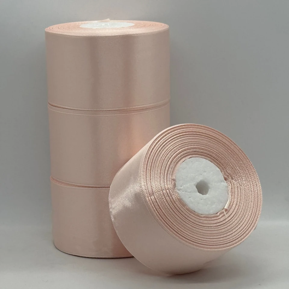 Атласна стрічка 5 см (33 м.), 06 ніжно-персиковий