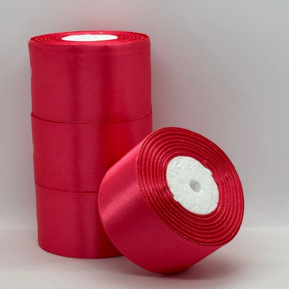 Атласна стрічка 5 см (33 м.), 129 кораловий