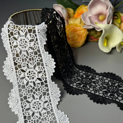 Мереживо поліестер ВВ"Ніжний силует" 9 см.(1 м.), білий