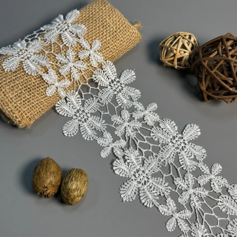 Мереживо поліестер "Сніжна казка"10 см.(1 м.), білий