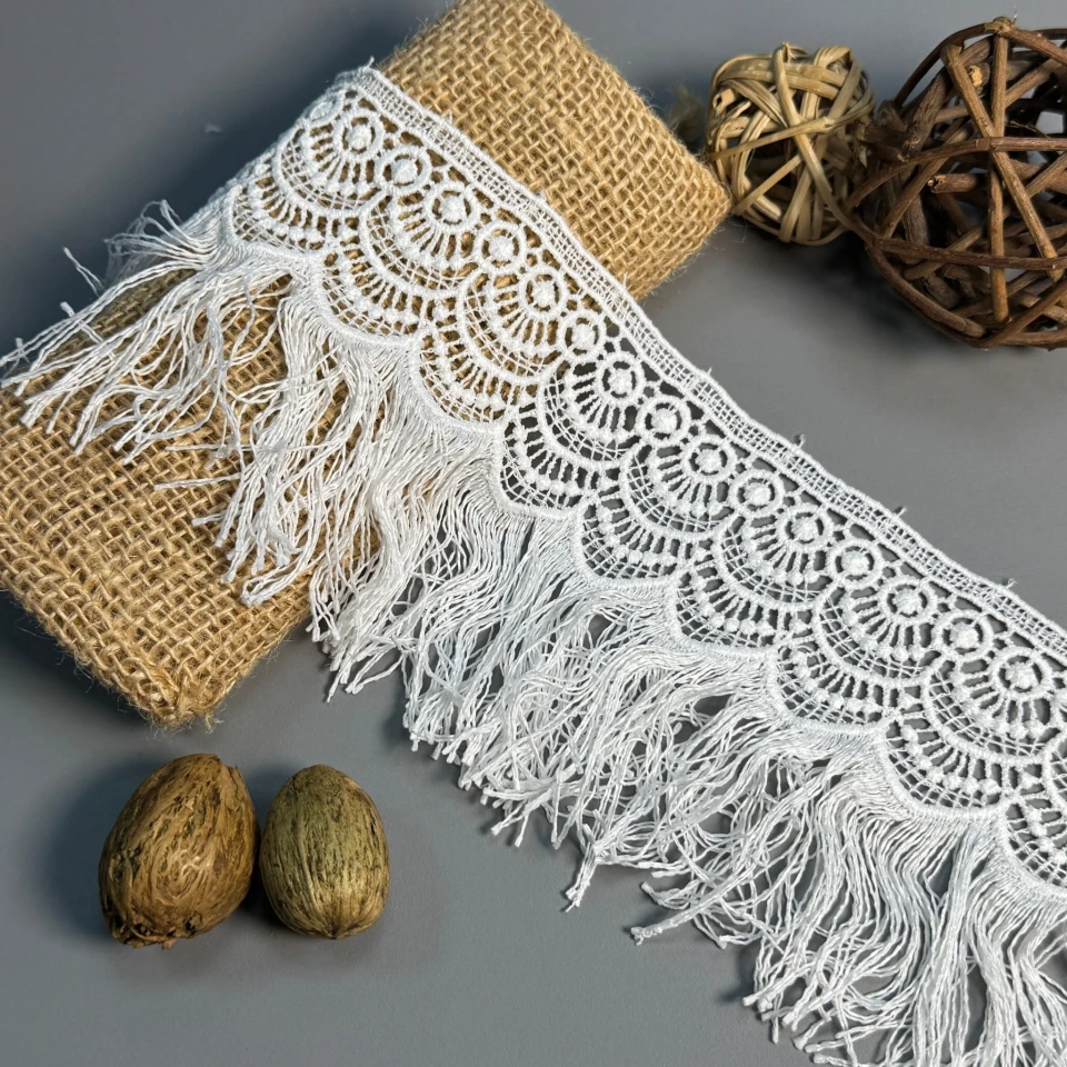 Мереживо поліестер "Ніжна зоря" 10 см (1 м.), молочний