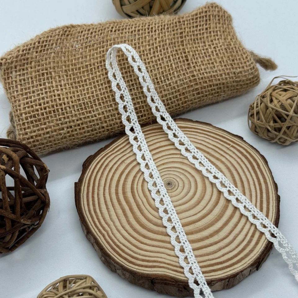 Мереживо макраме "Кришталева хвиля" 1 см.(1 м.), молочний