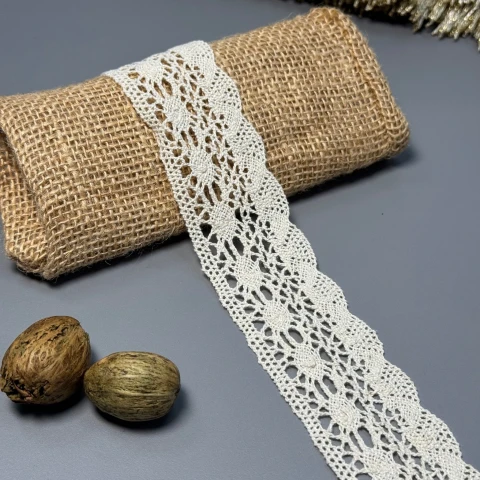 Мереживо макраме "Тиша ранку" 4 см (1 м.), бежевий