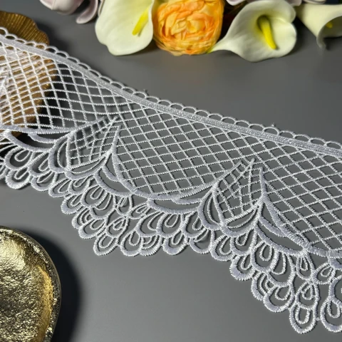 Мереживо поліестер ВВ"Модна симфонія" 15 см.(1 м.), теплий білий