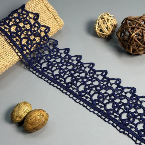 Мереживо поліестер "Легкий шепіт" 8 см.(1 м.), синій (20 метрів)