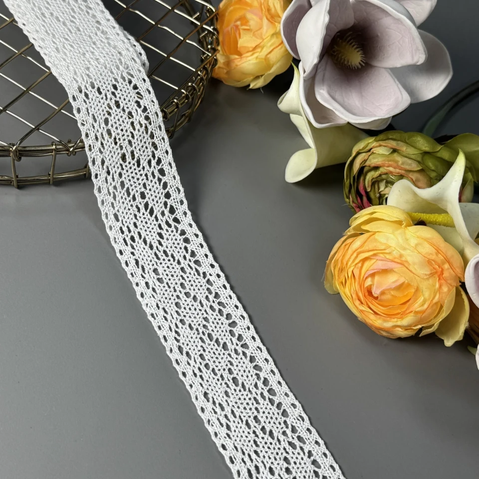 Мереживо макраме "Біла хвиля" 4,5 см (1м.), білий