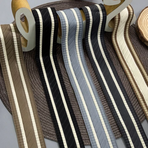 Трикотажний лампас Косичка 4 см (1 м), C:1 світло бежевий