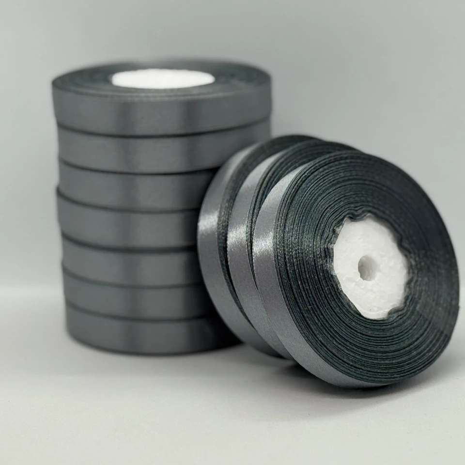 Атласна стрічка 1.2 см (33 м.), 180 темний сірий