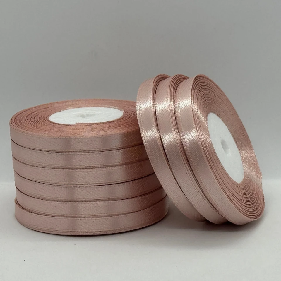 Атласна стрічка 0.6 см (33 м.), 107 світлий пудровий