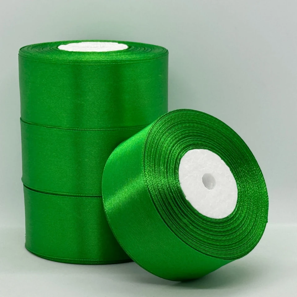 Атласна стрічка 4 см (33 м.), 19 зелений