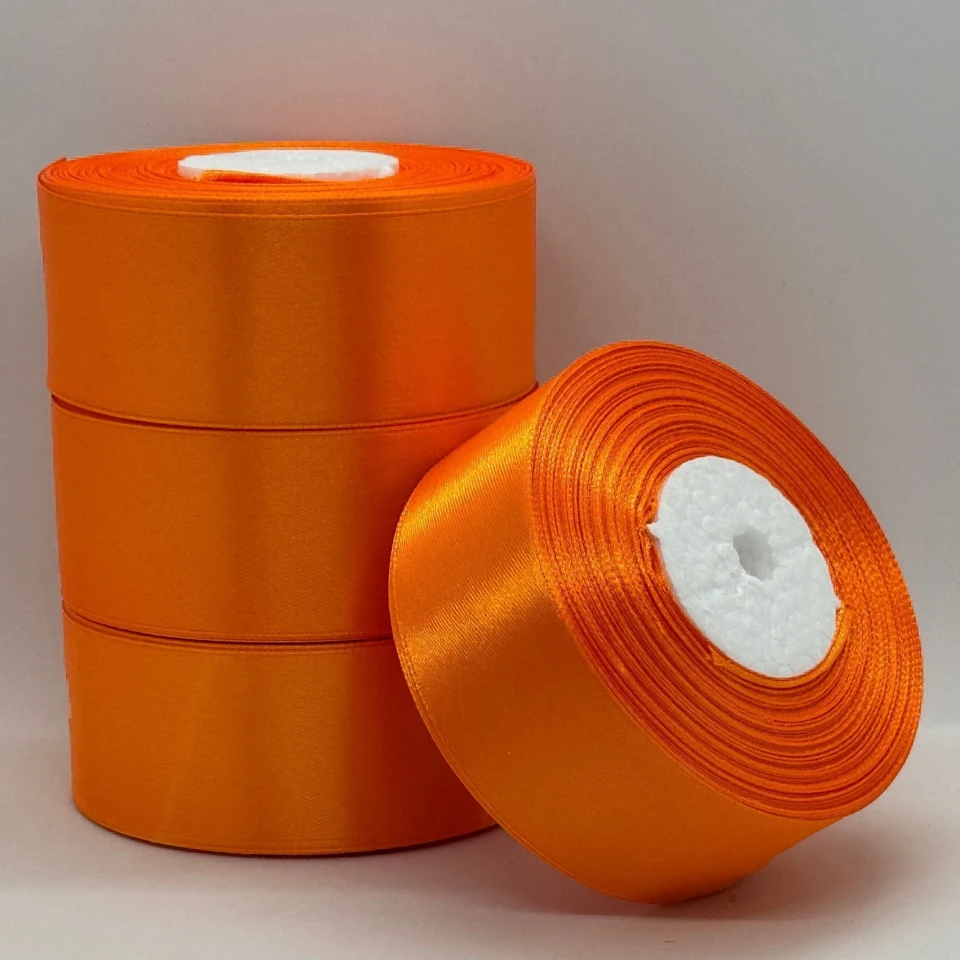 Атласна стрічка 4 см (33 м.), 25 помаранчевий