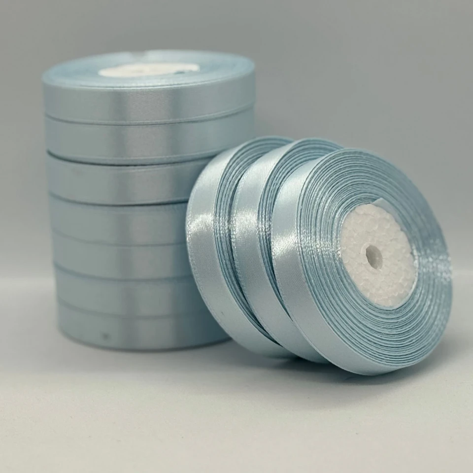 Атласна стрічка 1.2 см (33 м.), 139 сіро блакитний