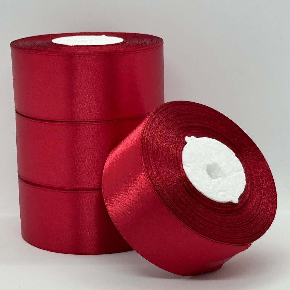 Атласна стрічка 4 см (33 м.), 33 темний червоний