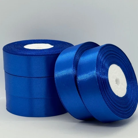 Атласна стрічка 2.5 см (33 м.), 40 синій