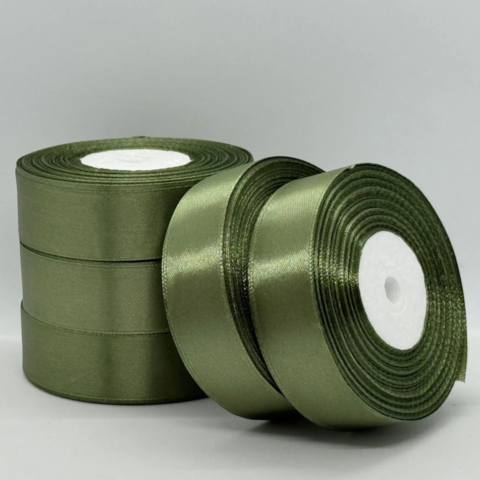 Атласна стрічка 2.5 см (33 м.), 183 хакі