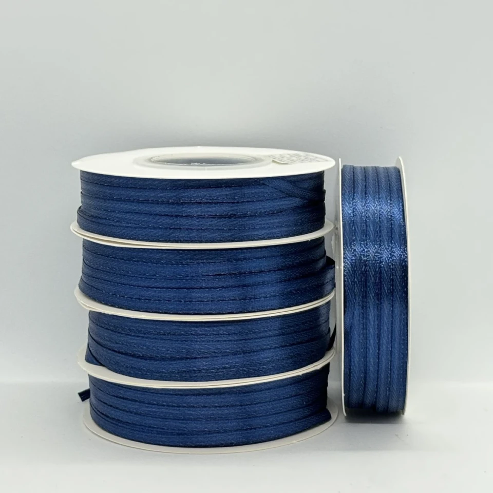 Атласна стрічка 0.3 см (91 м.), 38 синій шкільний