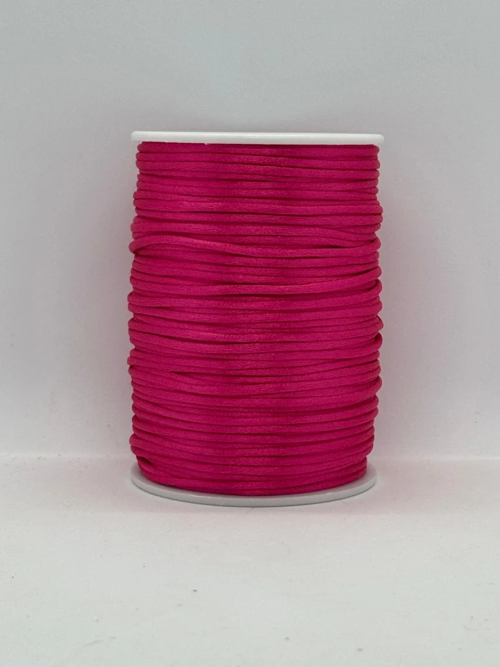Шнур атласний корсетний 2.3 мм (100 ярдів/91,44 м.), 25 світлий малиновий