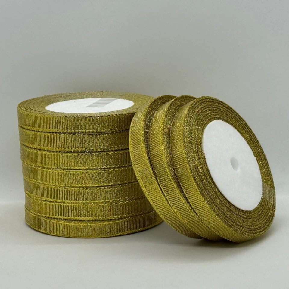 Тасьма парчева 1 см (25 ярдів/22,75 м.), золото