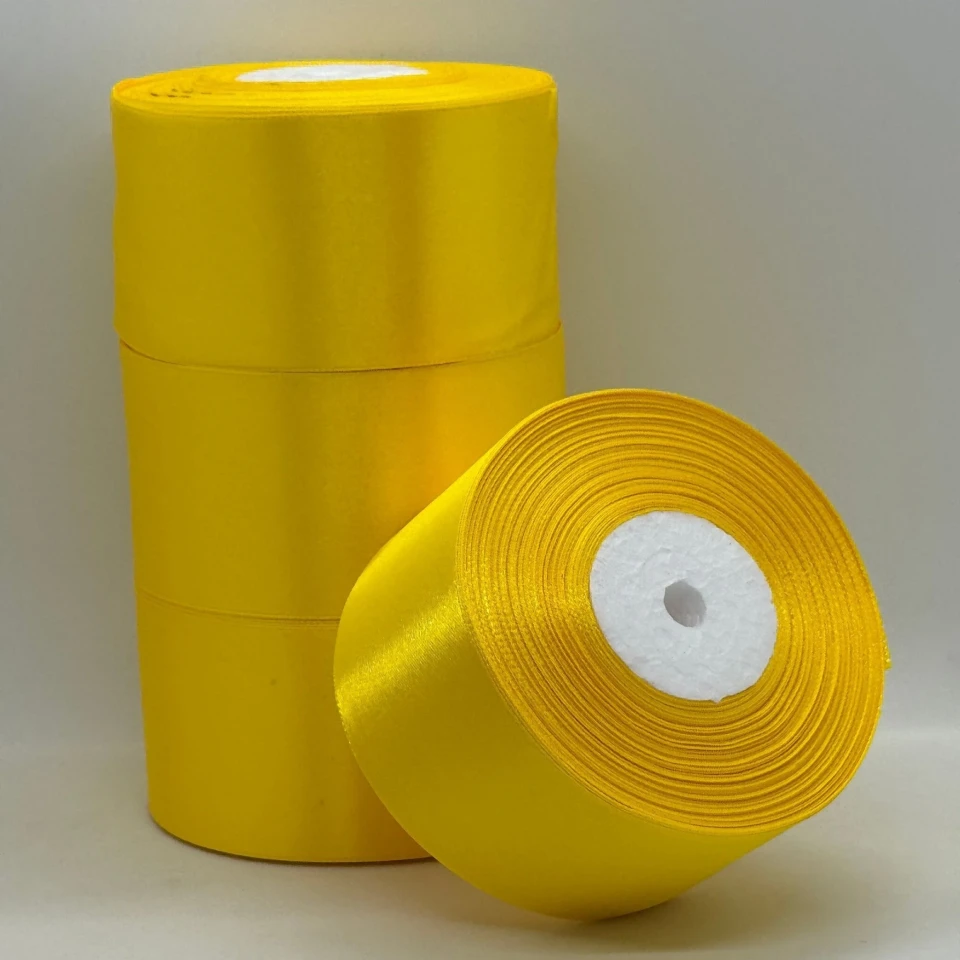 Атласна стрічка 5 см (33 м.), 132 жовтий