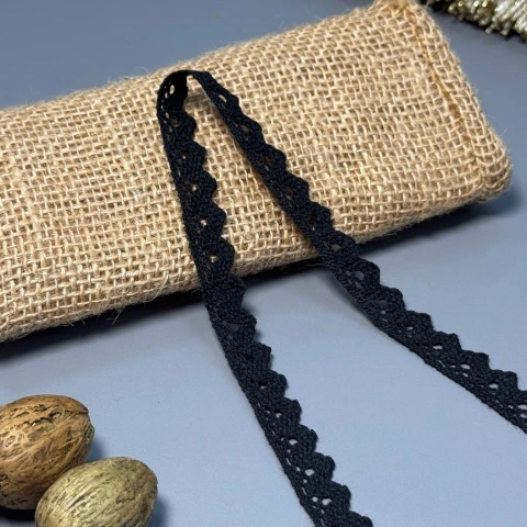 Кружево макраме "Кружево гармонии" 1,5 см.(1 м.), чорний