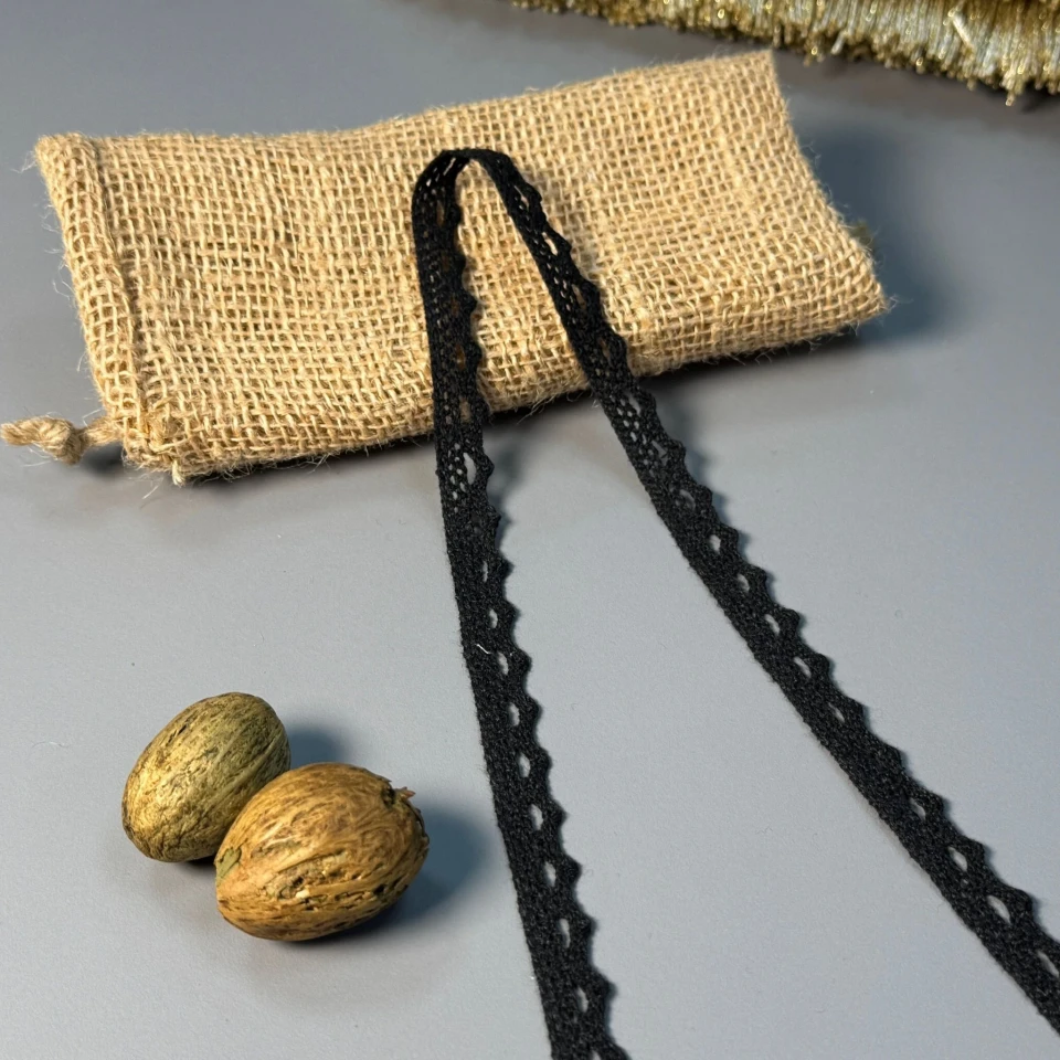 Мереживо макраме "Шепіт ліній" 1 см.(1 м.), чорний