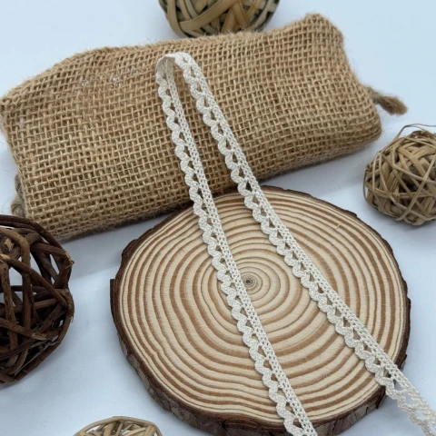 Мереживо макраме "Кришталева хвиля" 1 см.(1 м.), бежевий