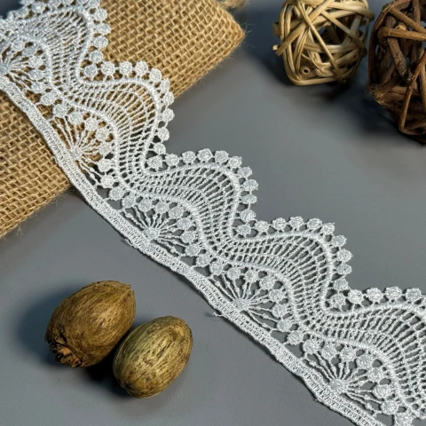 Мереживо поліестер "Ранкова свіжість" 6 см.(1 м.), білий