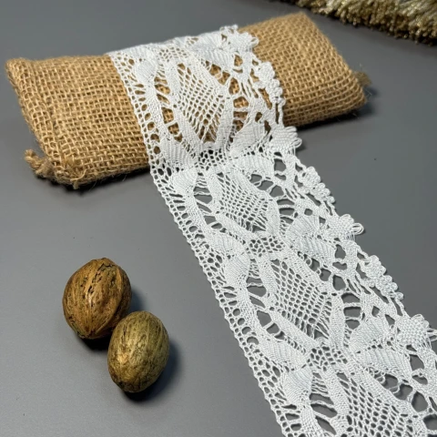 Мереживо макраме "Квіткове мереживо" 7 см.(1 м.), молочний