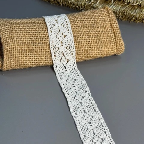 Мереживо макраме "Білий оберіг"  3 см  (1 м.), молочний