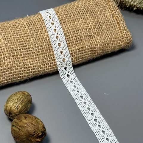 Мереживо макраме "Сонячна іскорка" 1,5 см(1 м.), молочний