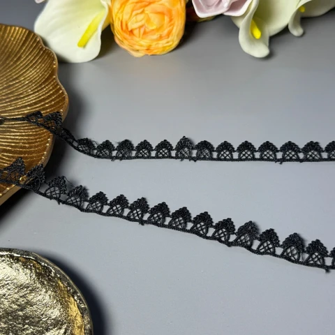 Мереживо поліестер ВВ"Елегантний штрих" 2 см. (1 м.), чорний