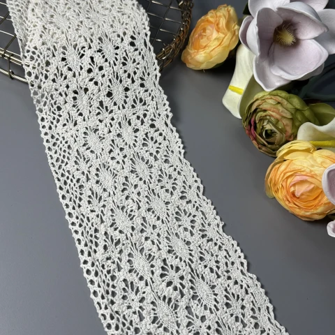 Мереживо макраме "Білий міраж" 10 см.(1 м.), бежевий