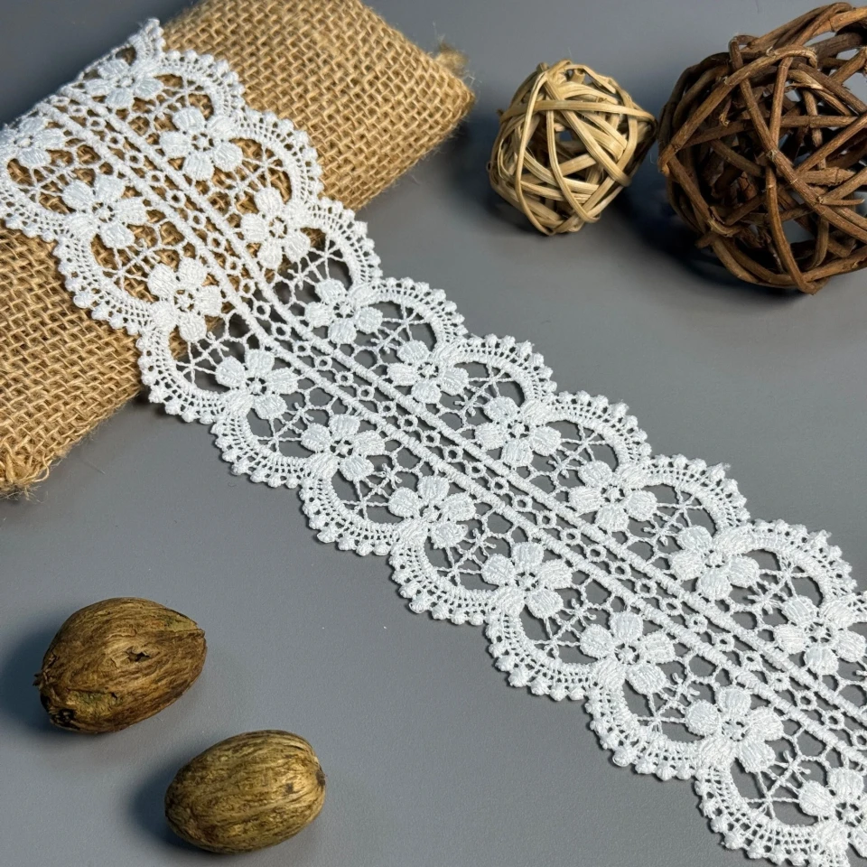 Мереживо поліестер "М'який бриз" 7 см.(1 м.), білий