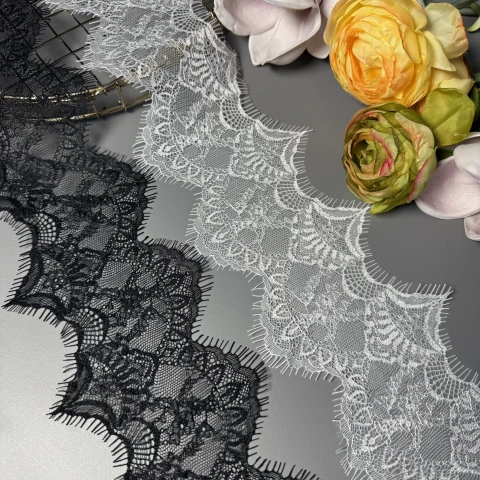 Мереживо французьке «Біла вуаль» 11 см. (купон 3 м.), теплий білий