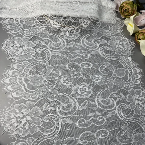 Мереживо французьке «Élégance»45 см. (купон 3 м.), теплий білий