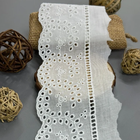 Мереживо прошва "Тиха гармонія" 11 см (1 м.), Білий