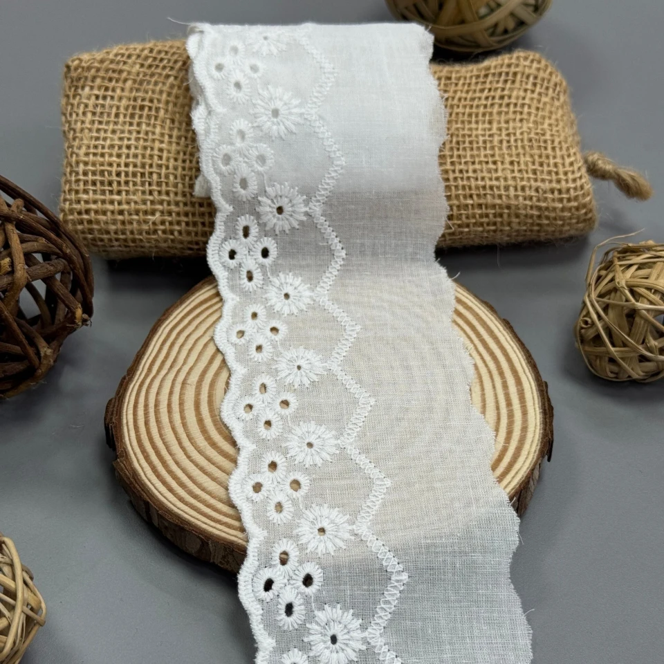 Мереживо прошва "Солодка ніжність" 7 см  (1 м.), Білий