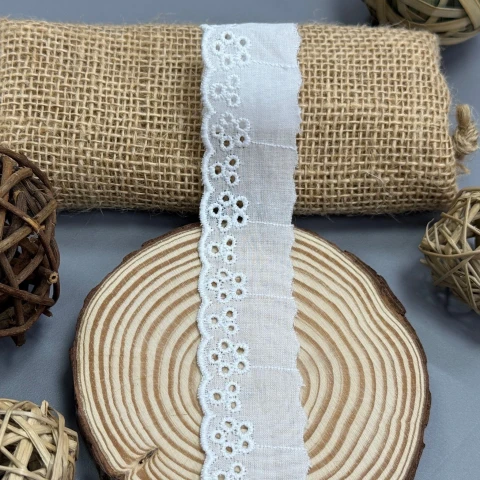 Мереживо прошва "Таємниця світла" 3,5 см (1 м.), білий