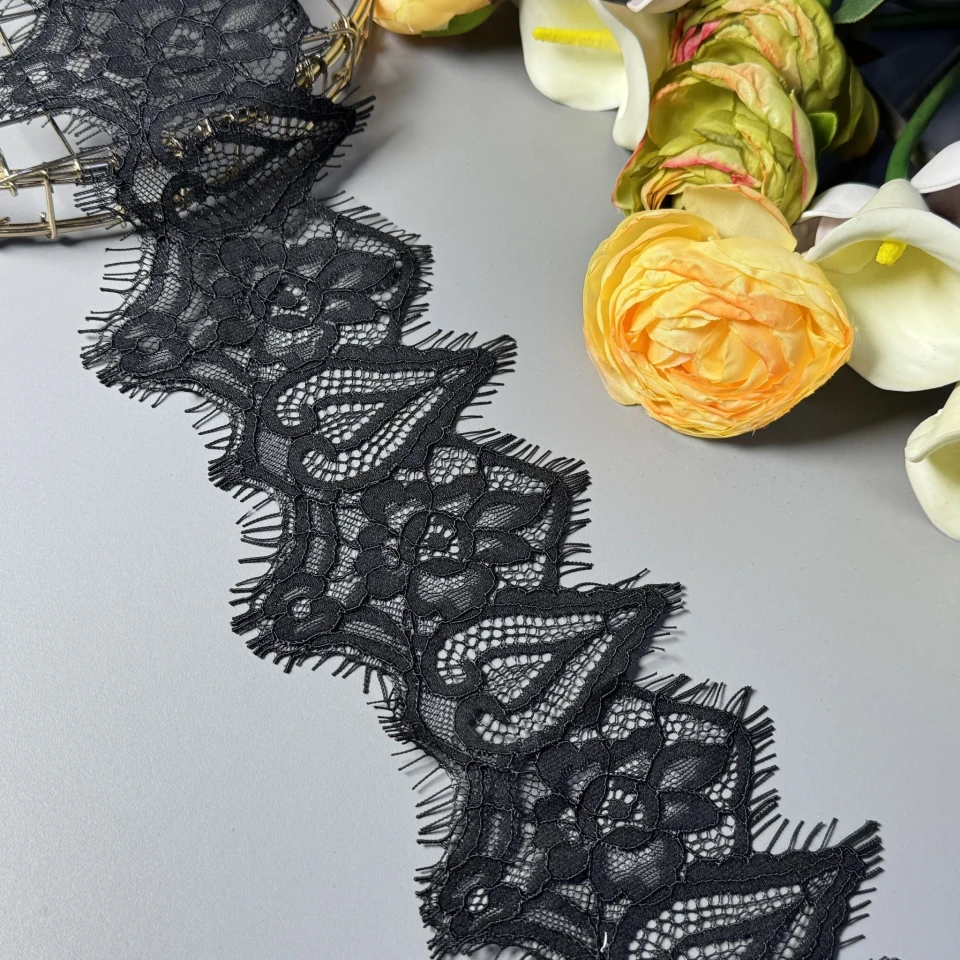 Мереживо французьке «Шепіт мережива» 11 см. (купон 3 м.), чорний