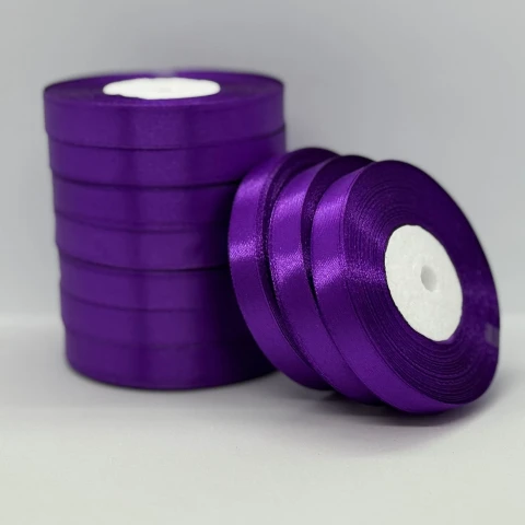 Атласна стрічка 1.2 см (33 м.), 35 баклажан