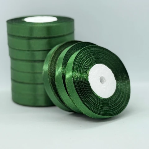 Атласна стрічка 1.2 см (33 м.), 49 зелена трава