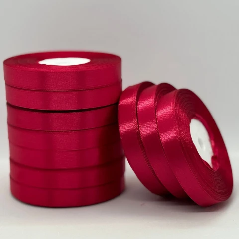 Атласна стрічка 1.2 см (33 м.), 72 світлий бордовий
