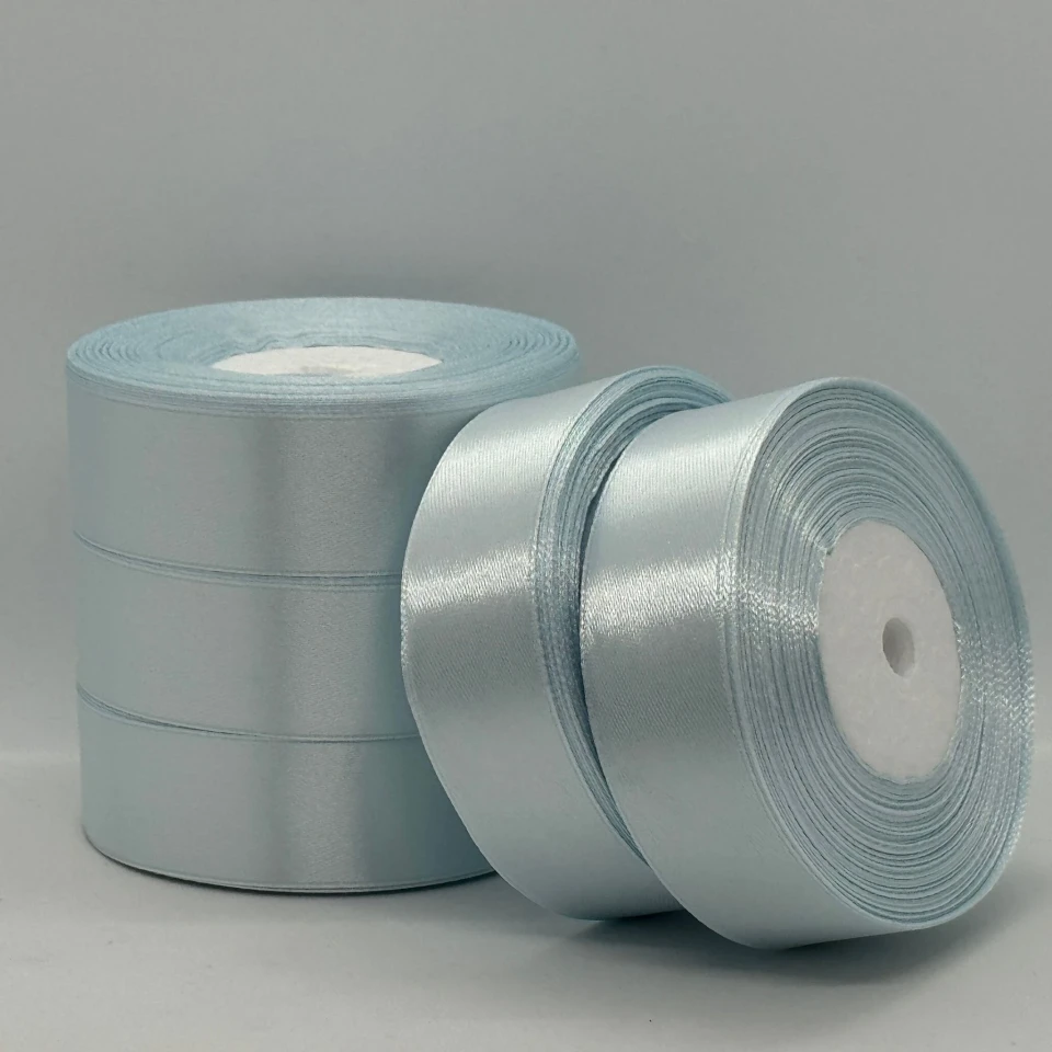 Атласна стрічка 2.5 см (33 м.), 139 сіро блакитний