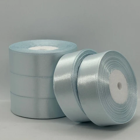 Атласна стрічка 2.5 см (33 м.), 139 сіро блакитний