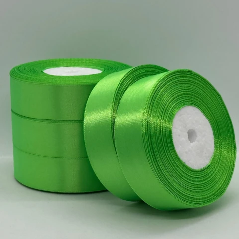 Атласна стрічка 2.5 см (33 м.), 52 яскраво зелений