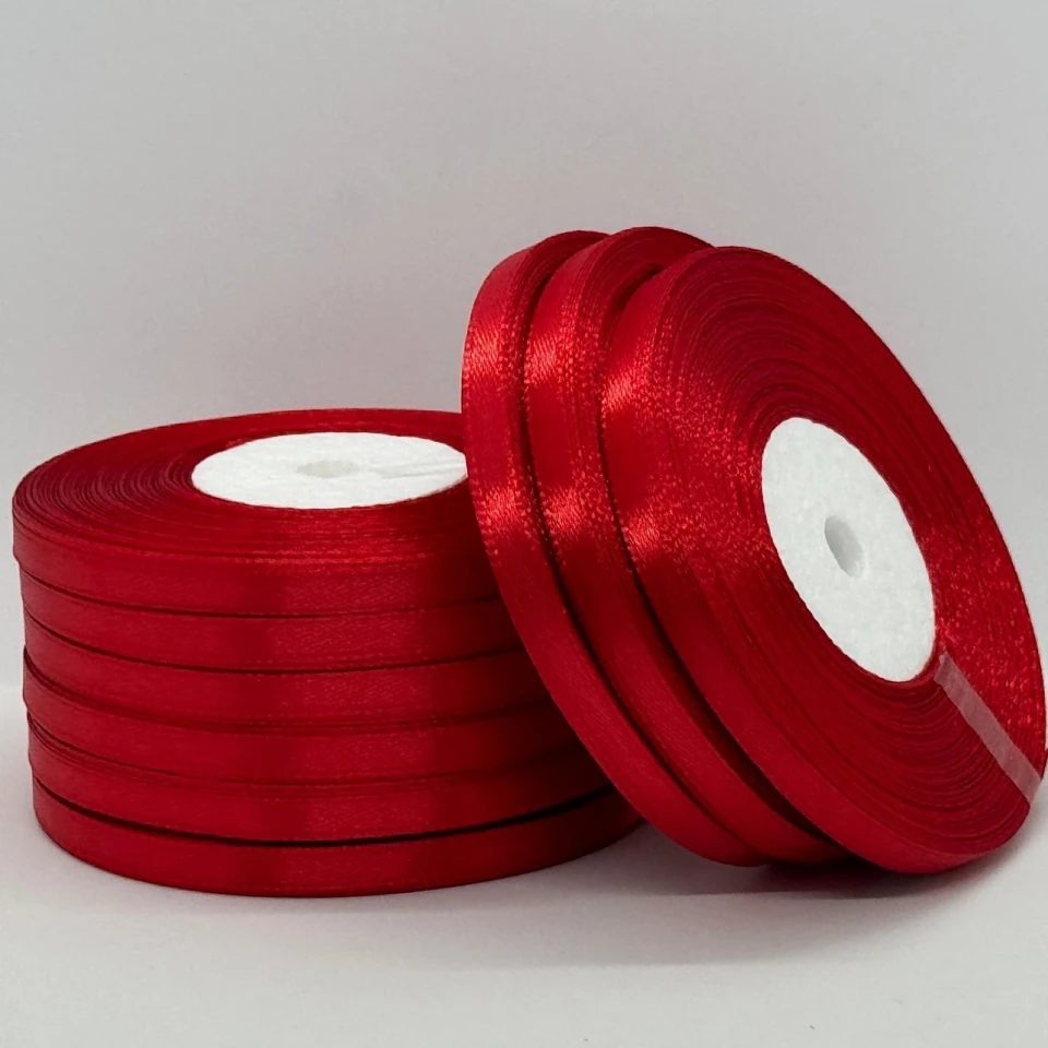 Атласна стрічка 0.6 см (33 м.), 163 червоний