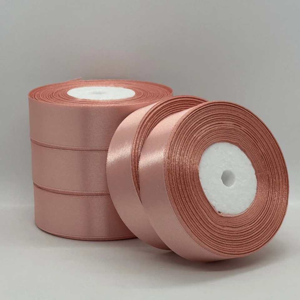 Атласна стрічка 2.5 см (33 м.), 146 темний пудровий